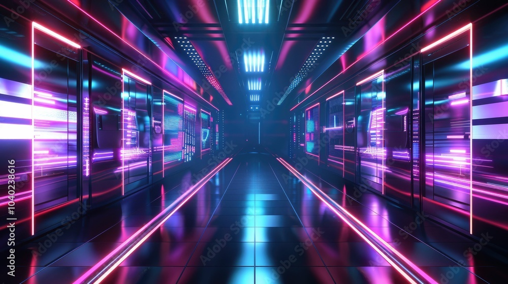 Poster floating holographic interfaces in a dark room