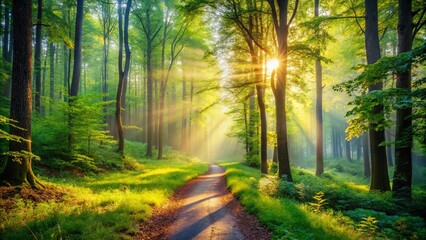 Serene Morning in the Woods - Long Exposure Capture of Nature's Tranquility