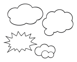 Fototapeta premium Speech bubble, speech balloon, chat bubble line art vector icon for apps and websites