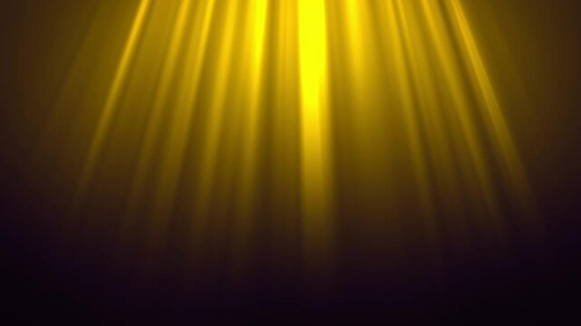 Moving Yellow Light Rays, Optical Lens Flare Effect, Glowing Light Leak