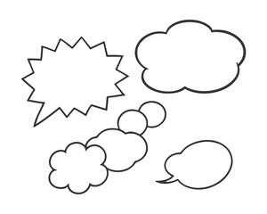 Speech bubble, speech balloon, chat bubble line art vector icon for apps and websites