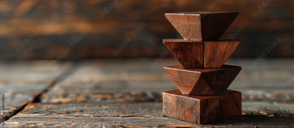 Aufkleber wooden blocks with a brown backdrop displaying a marketing funnel message symbolizing a marketing fu