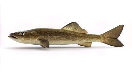 Naklejka premium A photorealistic suckerfish (fish known as a remora) isolated on a white background.