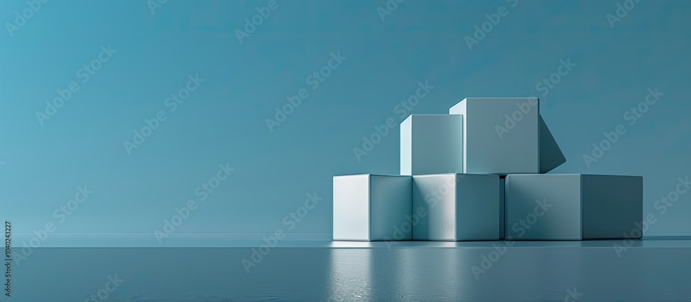 Aufkleber an image depicting a symbol of a large and small loan represented by cubes on a gray table against a