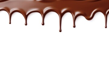 Melting chocolate dessert food white background.