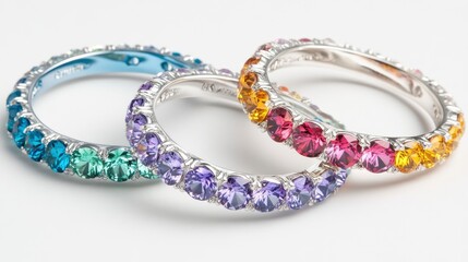 Beautiful gemstone rings in various colors and designs