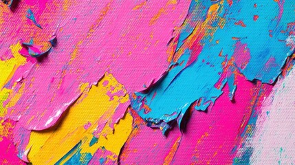 Closeup of abstract rough colorful multicolored art painting texture