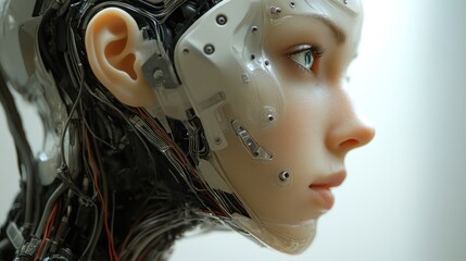 Cyborg Woman with Artificial Features