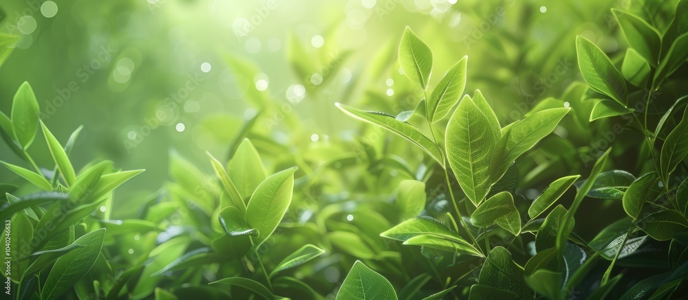 Poster softly focused green foliage background with area for text or image insertion provided. copy space i