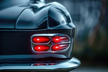 Fototapeta premium A close-up view of a car's tail lights, ideal for use in automotive or transportation-related contexts