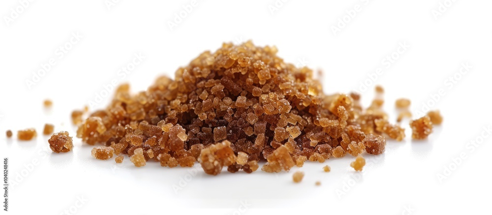Poster java sugar also called organic brown palm sugar displayed on a white background for a copy space ima