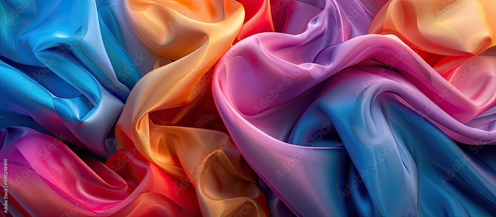 Aufkleber vibrant fabric layers creating a colorful pattern with copy space image