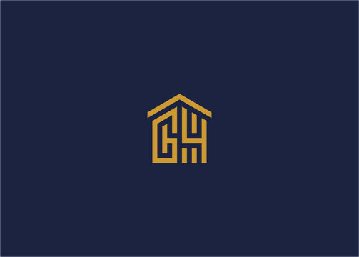 letter g4 with house logo icon design vector design template inspiration