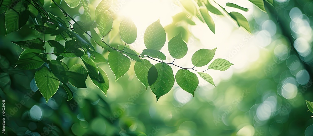 Aufkleber soft focus on green leaves provides a backdrop with selective elements for a copy space image