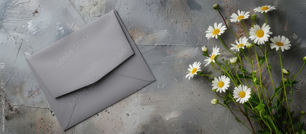 Aufkleber create a mockup featuring an invitation or card against a concrete backdrop with a gray envelope and