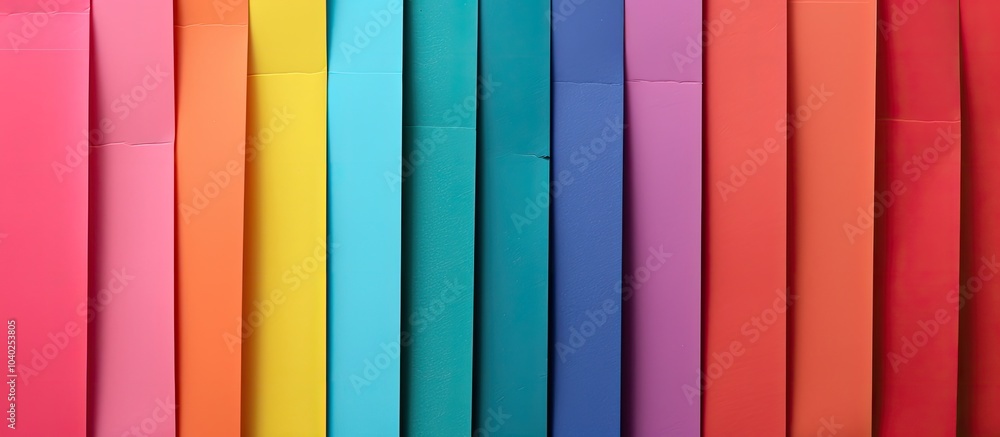 Poster rows of vibrant construction paper placed neatly with copy space image