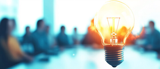 Bright Lightbulb Idea  Inspiration Business Meeting  Concept