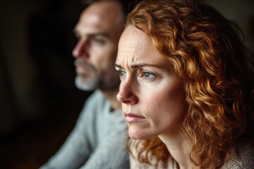 Fototapeta premium A pair of people gazing at something in unison, possibly a shared interest or surprise