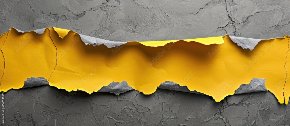 Poster yellow torn paper with team building message on gray backdrop serving as a symbolic team building co