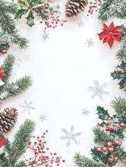 Elegant Christmas arrangement with pine and flowers