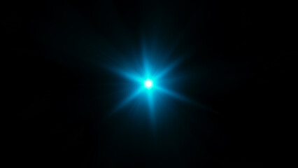 Light effect star flashed. Glare of light and flash. On a black background.