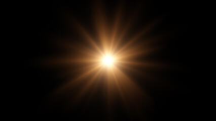 illustration Lens Flare. Light over black background. Optical Flare 3D render