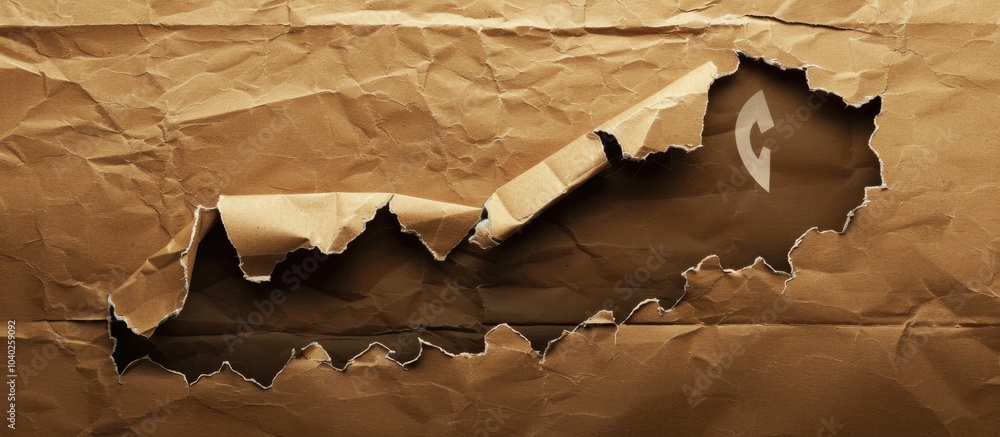 Poster a torn paper with a relative strength index symbol displayed on a brown background offering a copy s