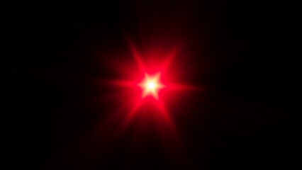 Red Star Burst Explosion with Glowing Light and Fiery Cosmic Energy