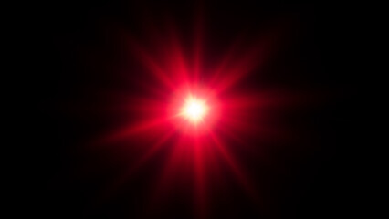 Red Star Burst Abstract Explosion with Glowing Red Rays