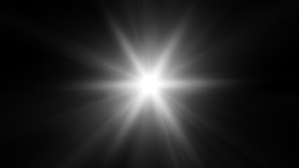 White sunlight special lens flash light effect. Front solar flare lenses. 