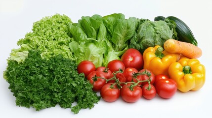 Fresh vegetables background, white background