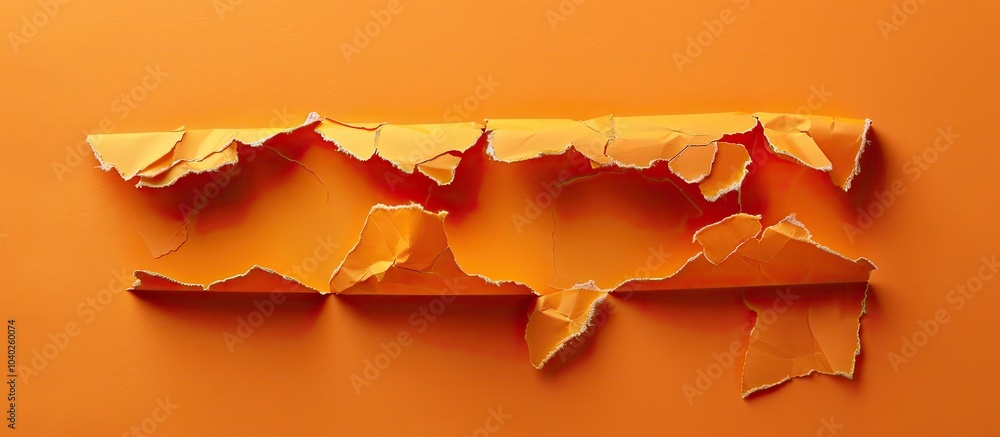 Poster a torn paper with a message on an orange backdrop depicts an organic traffic symbol includes room fo