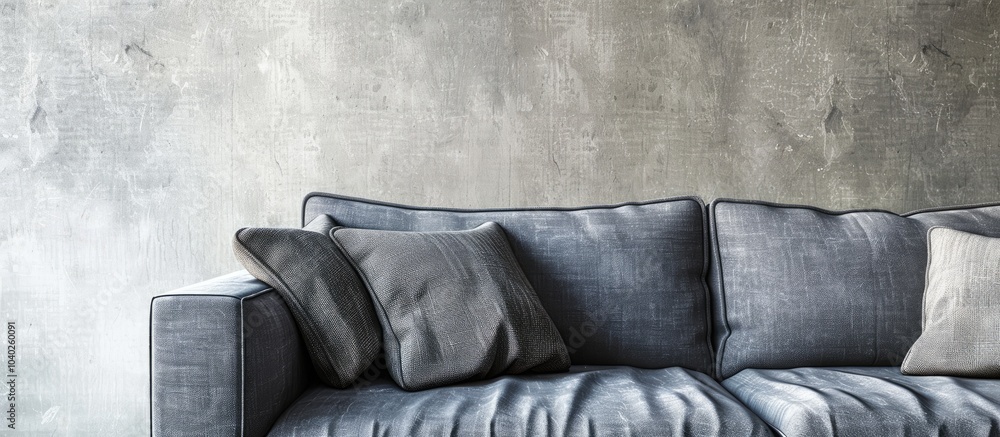 Poster background concepts overlaid on a gray sofa fabric with ample copy space image