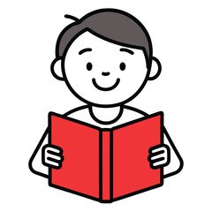 Child Reading Book Vector Illustration  Playful Education and Learning Design for Kids