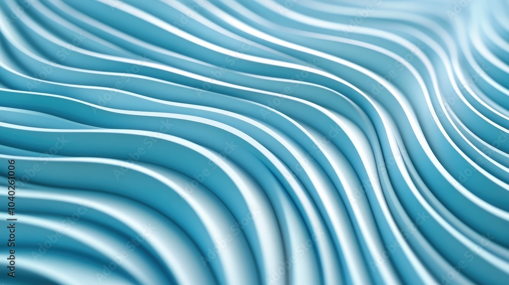 Poster Three dimensional render of wavy pattern. waves abstract background texture