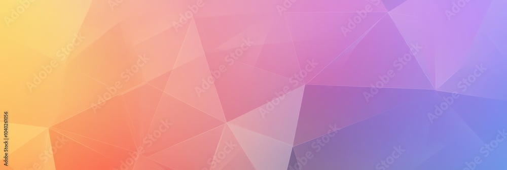 Poster This artwork features a soft gradient background filled with polygonal shapes, blending warm and cool colors seamlessly. Generative AI