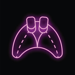 Purple neon sign representing a video game controller glowing in the dark