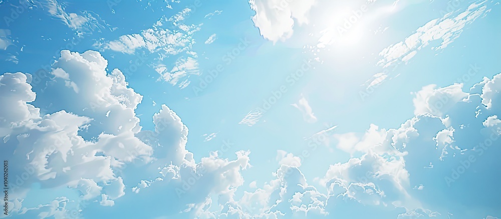 Poster pale blue sky texture material with sparse clouds perfect for a copy space image