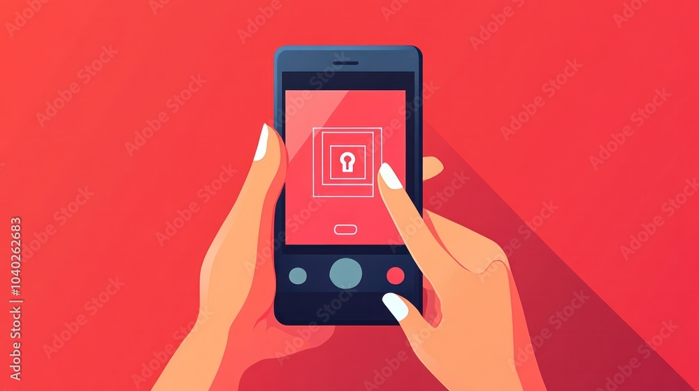 Aufkleber secure mobile payment, with a user entering a password on a phone