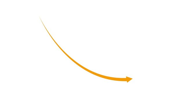 Abstract decreasing business graph chart animation.