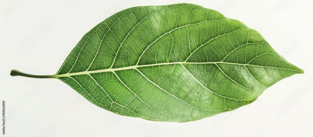 Poster image featuring a genuine leaf on a blank white background with ample room for text or other element