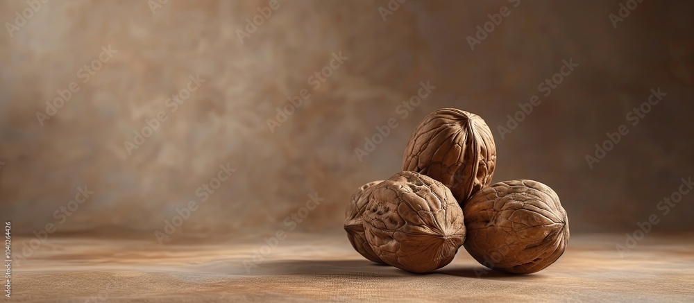 Poster nut arrangement set against a backdrop of spacious copy space image