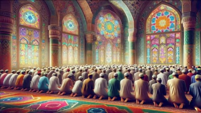 moslem praying at mosque