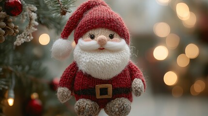 Adorable handmade santa decoration for festive holiday celebrations
