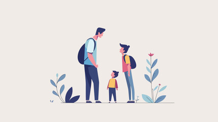 Fototapeta premium Mentorship or advice from mentor for personal development tiny person concept, flat vector illustration , Mentorship