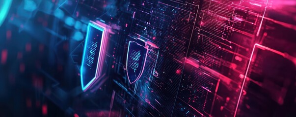 Visual explanation of Endpoint Security, showing digital shields and cybersecurity measures protecting network data.