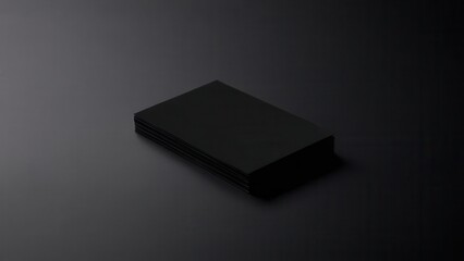 Clean and minimalistic black biz card mockup showcasing a professional layout on a neutral background. Ideal for branding presentations and design previews.