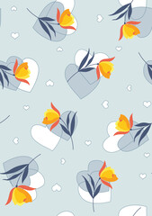 All over print design color matching illustration Nice wark flower
