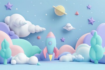 Cute space background cartoon nature creativity.