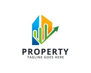 Real estate property investment colorful logo icon vector template design for industrial business.